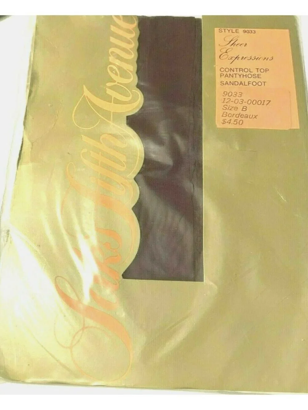 Womens Saks Fifth Ave Bordeaux Pantyhose Sz B 9033 Sheer Control Top Sandalfoot
